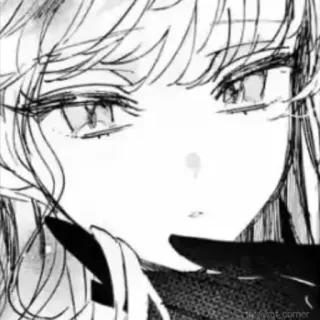 🥺 Dziewczyna anime, Manga, Szkic, Portret, Czarno-białe, Sztuka, Oczy telegram sticker
