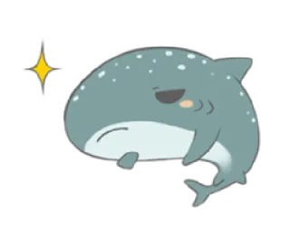 ✨ baleia, fofo, animal, peixe, mar, desenho animado telegram sticker