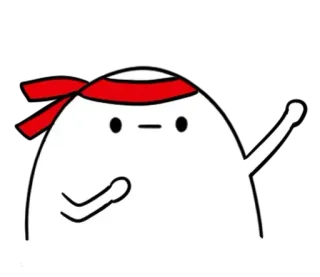 🥚 desenho animado, lutador, faixa vermelha, branco, personagem, animação telegram sticker