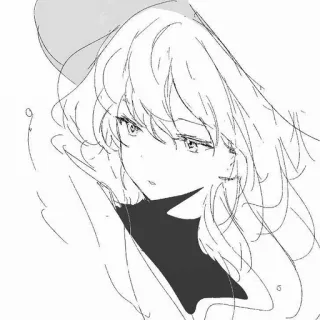 😒 Anime, Mädchen, Skizze, Kunst, Zeichnung, Illustration telegram sticker