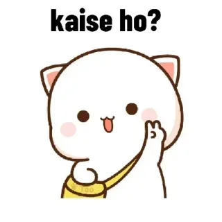 ☺️ kaise ho? 可愛い, 猫, 挨拶, 元気ですか whatsapp sticker