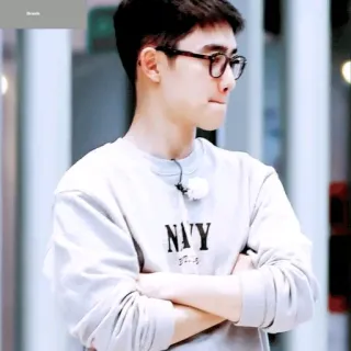 🌏 NAVY persona, hombre, gafas, interior, kpop telegram sticker
