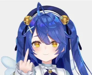 🖕 Anime Mädchen, Stinkefinger, Beleidigung, Cartoon, Vtuber telegram sticker