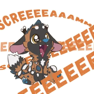 😫 SCREEEEEAAAMM chien, animal, dessin animé, cri, mignon, chien peint whatsapp sticker
