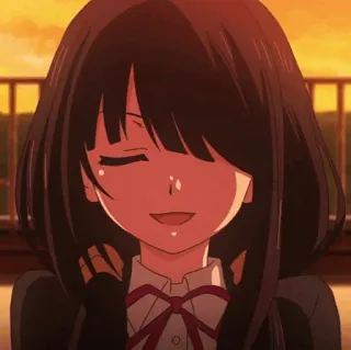 🍷 anime, girl, smile, happy, schoolgirl telegram sticker