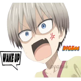 ⏰ WAKE UP anime, cartoon, angry, wake up, expression, annoyed telegram sticker
