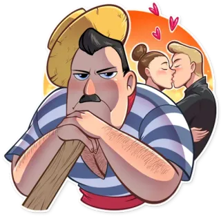 😒 hoạt hình, cặp đôi, tình yêu, nụ hôn, lãng mạn, nhân vật, chân dung telegram sticker