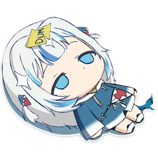 😵 Gawr Gura DUM anime, vtuber, cute, shark, hololive, chibi telegram sticker
