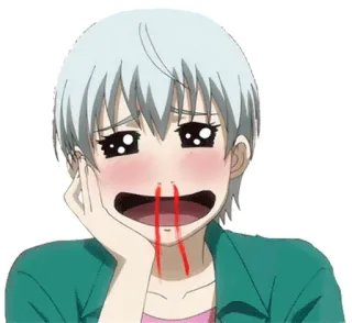 😵 Anime, Cartoon, Sang, Saignement de nez whatsapp sticker