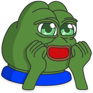 😱 Pepe the Frog meme, frog, green, sad, internet telegram sticker