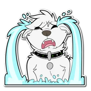 😭 hond, huilen, verdrietig, cartoon, dier telegram sticker