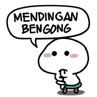 😶 MENDINGAN BENGONG dibujo animado, personaje, bocadillo, indonesio, Bengong, Mendingan telegram sticker