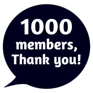 ❤ 1000 members, Thank you! 1000 Mitglieder, Danke, Feier, Meilenstein whatsapp sticker