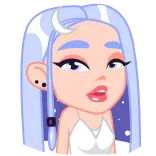 😱 Cartoon, Mädchen, Mond, Süß, Porträt, Sticker, Anime telegram sticker