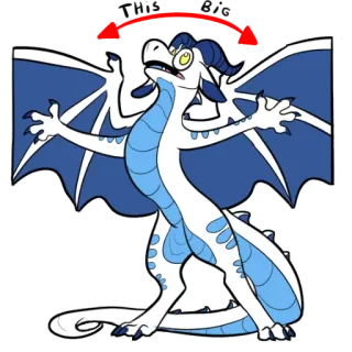 ↔ This big 龙, 卡通, 幻想, 动物, 翅膀 telegram sticker