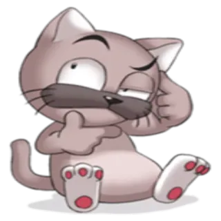 🤔 猫, 漫画, 動物, ステッカー telegram sticker
