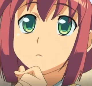 🤔 Anime, Ragazza, Carina, Serio, Pensieroso telegram sticker