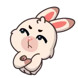😑 coniglio, carino, animale, cartone animato, adesivo, sticker telegram sticker