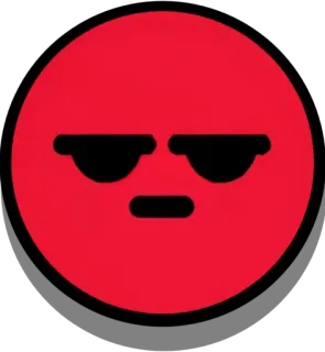 ▪️ emoji, merah, kacamata hitam, keren, emosi, lingkaran, wajah telegram sticker