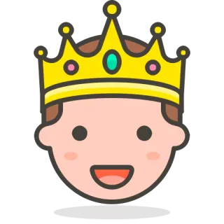 🥇 re, corona, royalties, principe, personaggio, cartone animato, emoji telegram sticker