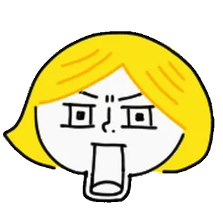 👩 Cartone animato, Arrabbiato, Frustrato, Infastidito, Personaggio, Espressione, Capelli biondi telegram sticker