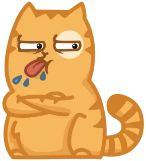 😝 cat, funny, tongue, cartoon, animal, sticker telegram sticker