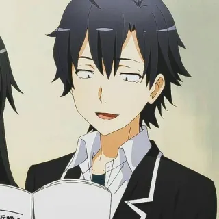 ⛓ Hachiman Hikigaya My Teen Romantic Comedy SNAFU Anime, Charakter, Manga, Porträt, Cartoon whatsapp sticker