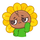 🙄 ひまわり, 植物, 漫画, 悲しい, 可愛い telegram sticker