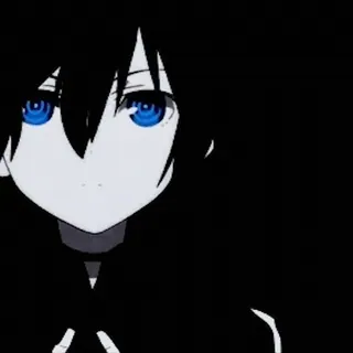 😟 Anime, Personaggio, Capelli neri, Occhi blu telegram sticker