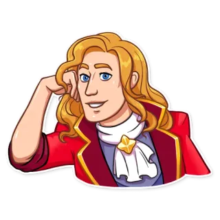 👱 мультфильм, блондин, мужчина, персонаж, улыбается whatsapp sticker
