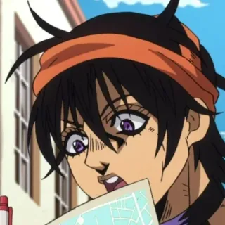 😲 Narancia Ghirga JoJo's Bizarre Adventure Anime, Cartone animato, Le bizzarre avventure di JoJo, Narancia, Personaggio whatsapp sticker