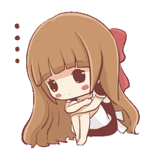 🍞 Чиби, Мультфильм, Девушка, Аниме, Милый, Каваий telegram sticker