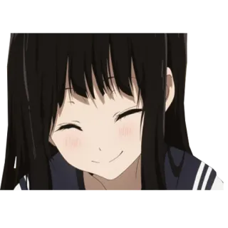 😊 animé, fille, souriante, mignon, uniforme scolaire whatsapp sticker