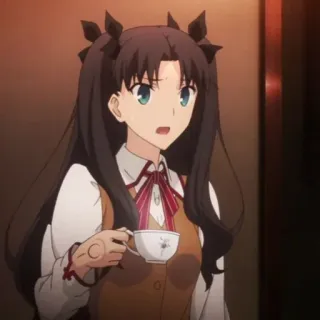 😧 Rin Tohsaka Fate/stay night Anime, Fate Series, Rin Tohsaka, Mago, Personaggio telegram sticker