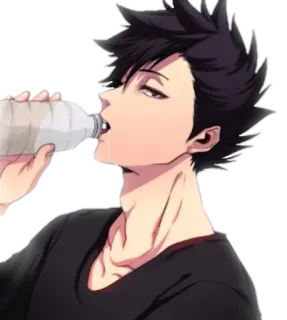 👀 Anime, Boire, Eau, Bouteille, Personnage, Homme telegram sticker