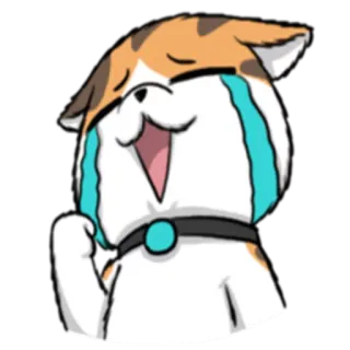 😶 кот, плачущий, грустный, эмодзи, мультик, стикер, милый, эмотикон telegram sticker