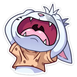 😭 dier, kat, open mond, gapen, cartoon, sticker, grappig telegram sticker