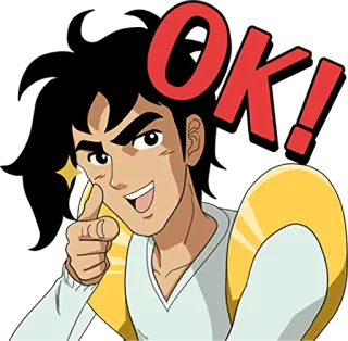 👌 OK! ok, agreement, approval, anime, cartoon, gesture, happy whatsapp sticker