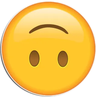 🙃 emoji, auf dem Kopf, lustig, albern, gelb whatsapp sticker