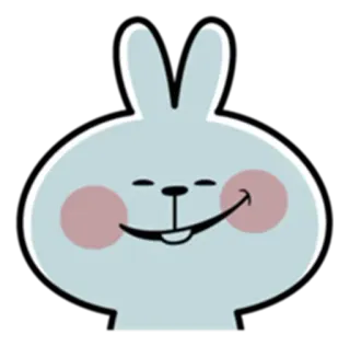 😏 conejo, lindo, dibujos animados, conejito, pegatina, mascota, alegre telegram sticker
