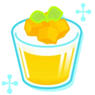 😊 postre, mango, pudín, bebida, fruta whatsapp sticker