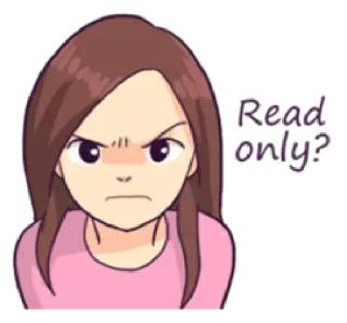 😏 Read only? cartoon, angry, woman, read only, expression, frustration telegram sticker