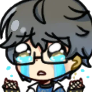 😢 triste, llorando, dibujos animados, anime, sticker, emoji, personaje telegram sticker