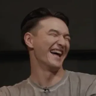 😂 man, person, smiling, laughing, close-up, facial expression whatsapp sticker