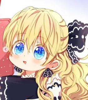 🤍 anime, cartoon, blonde hair, cute, girl, child, kawaii whatsapp sticker