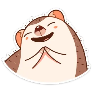 ☺️ Igel, Tier, süß, Cartoon, fröhlich, Illustration telegram sticker
