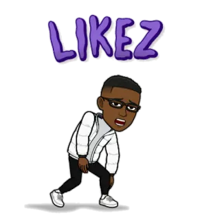 🚶‍♂ LIKEZ Bitmoji, いいね, 紫の文字, アバター, 漫画, 男性 telegram sticker