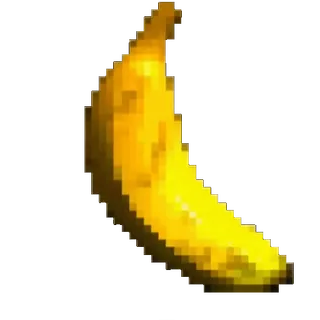 🌟 banana, fruit, yellow, pixel art, food telegram sticker