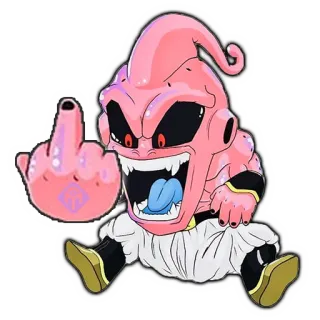 🖕 Majin Buu Dragon Ball Majin Buu, Dragon Ball, Anime, Dedo corazón, Ofensivo, Sticker whatsapp sticker