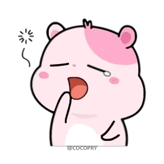 😴 Мультик, Хомяк, Плакать, Грустный, Розовый, Милый telegram sticker